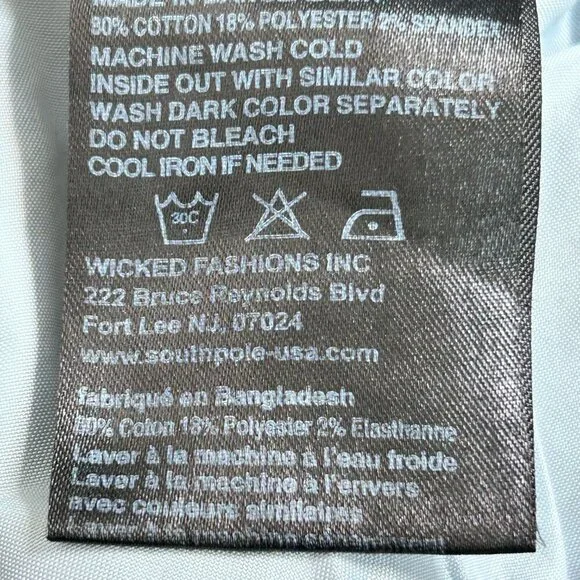 South Pole Men's Moto/Biker Skinny Dark & Acid Wash Jeans Size 30x32 - Picture 7 of 10